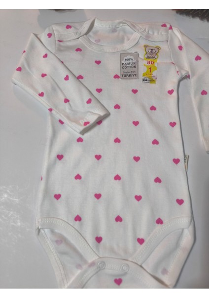 Kız Erkek Çocuk Bebek Uzun Kollu Çıtçıtlı Body-Badi %100 Pamuk 1-2-3-4-5-6 Yaş