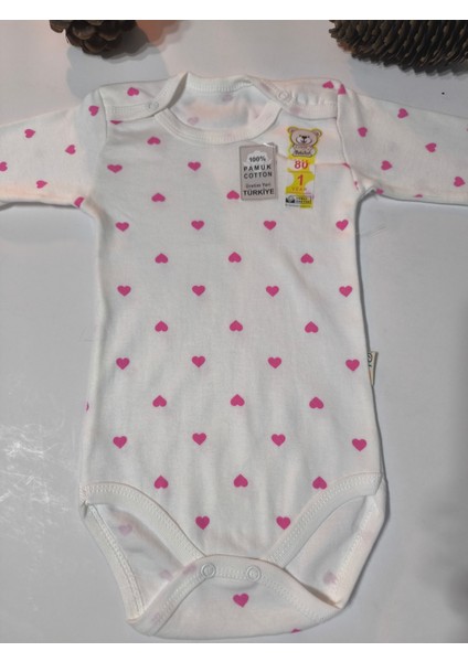 Kız Erkek Çocuk Bebek Uzun Kollu Çıtçıtlı Body-Badi %100 Pamuk 1-2-3-4-5-6 Yaş