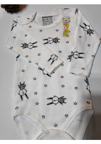 Kız Erkek Çocuk Bebek Uzun Kollu Çıtçıtlı Body-Badi %100 Pamuk 1-2-3-4-5-6 Yaş