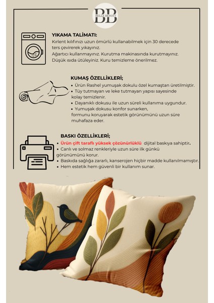 2’li Nakış Punch Yılbaşı Desenli, Çift Taraf Dijital Baskı, Yastık Kılıfı, Kırlent Kılıfı, Fermuarlı fırsatları