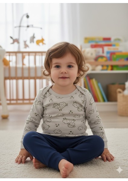 Kız Erkek Çocuk Bebek Uzun Kollu Çıtçıtlı Body-Badi %100 Pamuk 1-2-3-4-5-6 Yaş