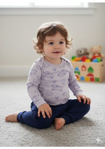 Kız Erkek Çocuk Bebek Uzun Kollu Çıtçıtlı Body-Badi %100 Pamuk 1-2-3-4-5-6 Yaş