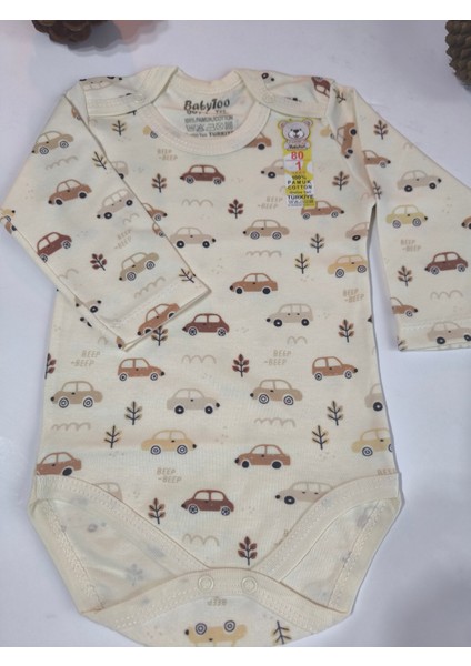 Kız Erkek Çocuk Bebek Uzun Kollu Çıtçıtlı Body-Badi %100 Organik Pamuk 1-2-3-4-5-6 Yaş