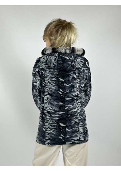 Kadın Çift Taraflı Giyilebilir Hakiki Deri Mont MN35