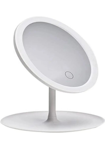 Sonx Dokunmatik LED Işıklı USB Li Yuvarlak Masa Üstü Makyaj Aynası Makyaj Aynası Ledli