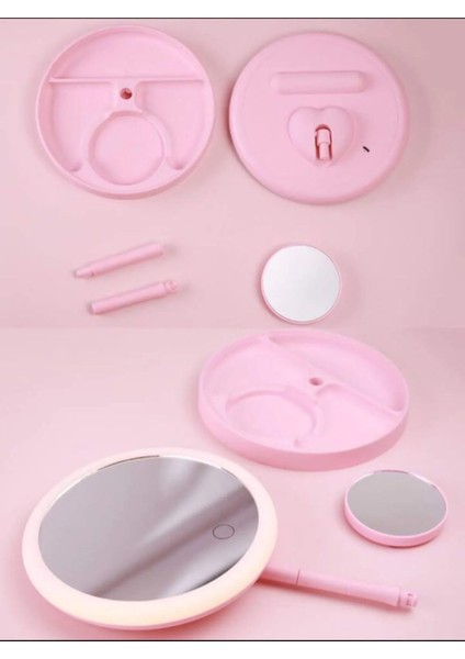 Sonx Dokunmatik LED Işıklı USB Li Yuvarlak Masa Üstü Makyaj Aynası Makyaj Aynası Ledli modelleri