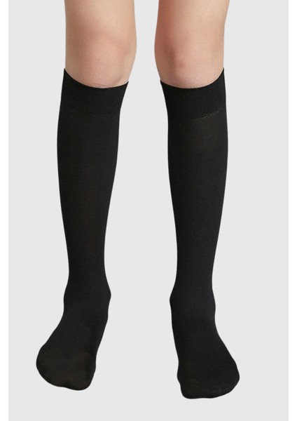Kız Çocuk Dizaltı Çorap Siyah