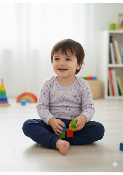 Kız Erkek Çocuk Bebek Uzun Kollu Çıtçıtlı Body-Badi %100 Pamuk 1-2-3-4-5-6 Yaş