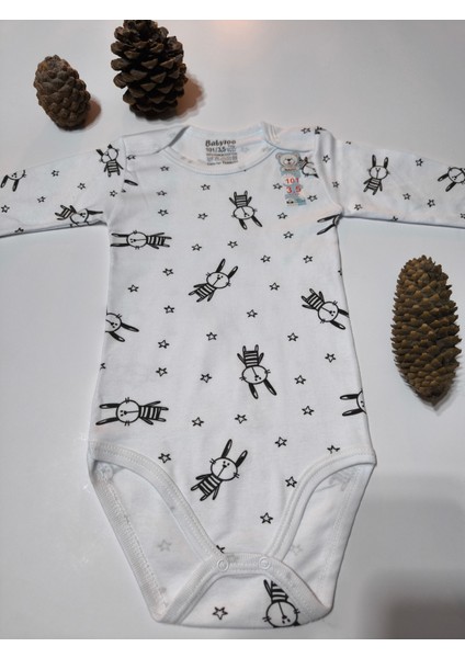 Kız Erkek Çocuk Bebek Uzun Kollu Çıtçıtlı Body-Badi %100 Pamuk 3.5-4-5-6 Yaş fırsatları