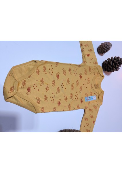 Kız Erkek Çocuk Bebek Uzun Kollu Çıtçıtlı Body-Badi %100 Pamuk 1-2-3-4-5-6 Yaş
