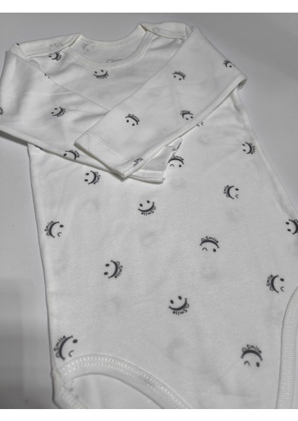 Kız Erkek Çocuk Bebek Uzun Kollu Çıtçıtlı Body-Badi %100 Pamuk 3.5-4-5-6 Yaş