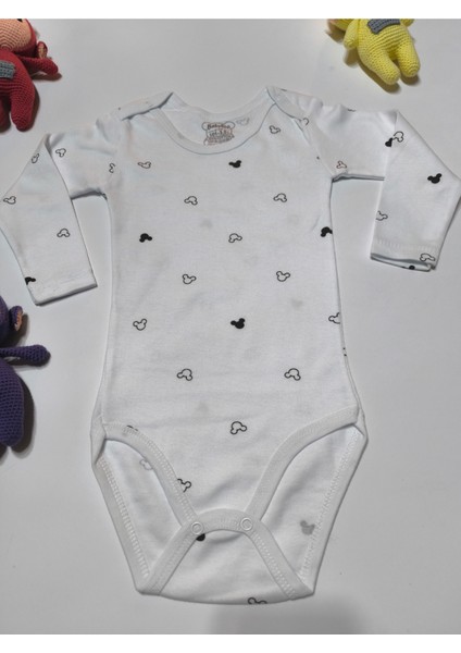 Kız Erkek Çocuk Bebek Uzun Kollu Çıtçıtlı Body-Badi %100 Pamuk 3.5-4-5-6 Yaş fırsatları