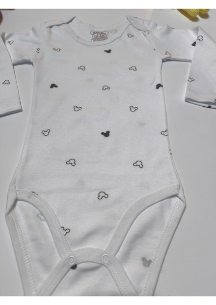 Kız Erkek Çocuk Bebek Uzun Kollu Çıtçıtlı Body-Badi %100 Pamuk 3.5-4-5-6 Yaş