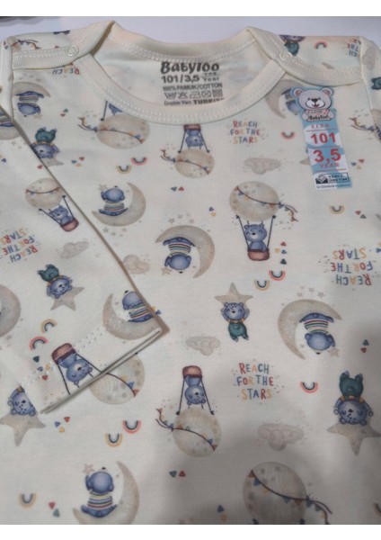 Kız Erkek Çocuk Bebek Uzun Kollu Çıtçıtlı Body-Badi %100 Organik Pamuk 1-2-3-4-5-6 Yaş indirimleri