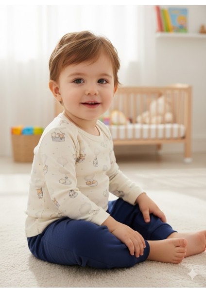 Kız Erkek Çocuk Bebek Uzun Kollu Çıtçıtlı Body-Badi %100 Organik Pamuk 1-2-3-4-5-6 Yaş