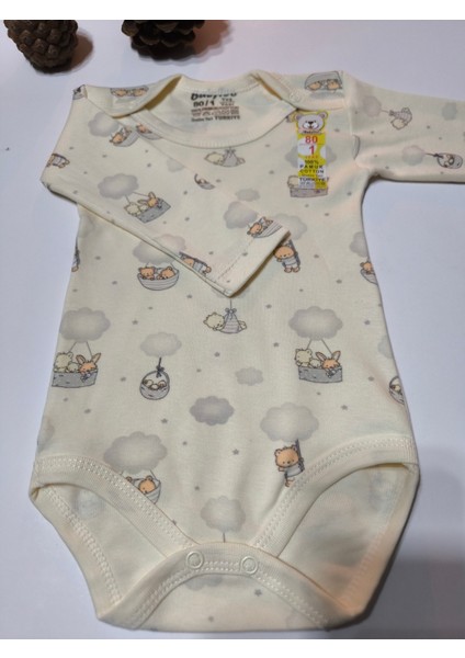 Kız Erkek Çocuk Bebek Uzun Kollu Çıtçıtlı Body-Badi %100 Organik Pamuk 1-2-3-4-5-6 Yaş indirimleri