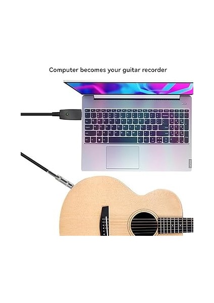 USB Gitar Andio Kablosu USB Erkek Arayüzü - 6,35MM (1/4 Inç) Mono Elektro Gitar Bağlantı Kablosu Profesyonel Gitardan Pc'ye Windows/macos ile Uyumlu USB Bağlantı Kablosu - Hem 44,1 Khz Hem D indirimleri