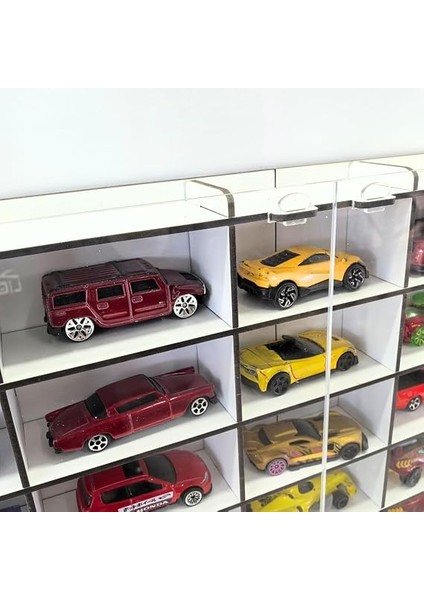 Kapaklı 1/64 Ölçek 50ARAÇ Hotwheels Matchbox Metal Araç Uyumlu Model Oyuncak Araba Rafı-Beyaz fiyatları