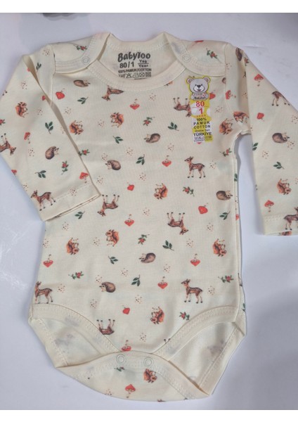 Kız Erkek Çocuk Bebek Uzun Kollu Çıtçıtlı Body-Badi %100 Organik Pamuk 1-2-3-4-5-6 Yaş fiyatları