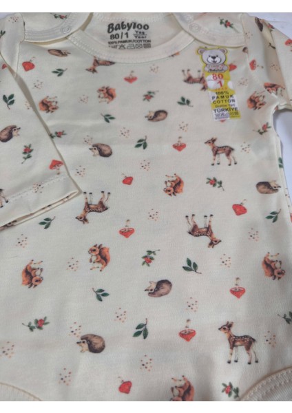 Kız Erkek Çocuk Bebek Uzun Kollu Çıtçıtlı Body-Badi %100 Organik Pamuk 1-2-3-4-5-6 Yaş modelleri