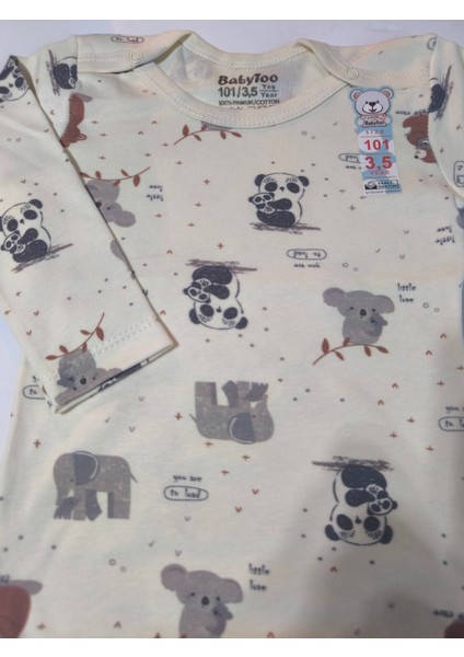 Kız Erkek Çocuk Bebek Uzun Kollu Çıtçıtlı Body-Badi %100 Organik Pamuk 1-2-3-4-5-6 Yaş fiyatları