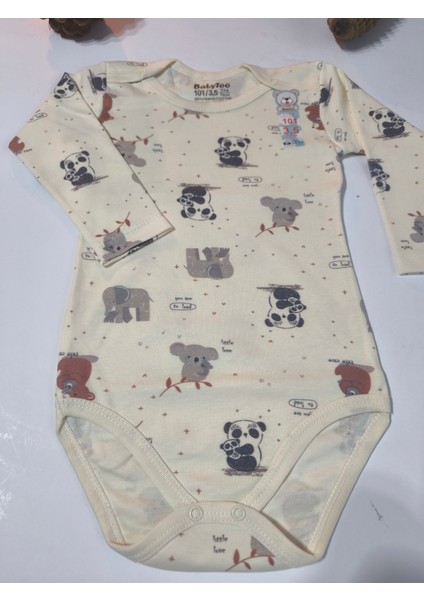 Kız Erkek Çocuk Bebek Uzun Kollu Çıtçıtlı Body-Badi %100 Organik Pamuk 1-2-3-4-5-6 Yaş