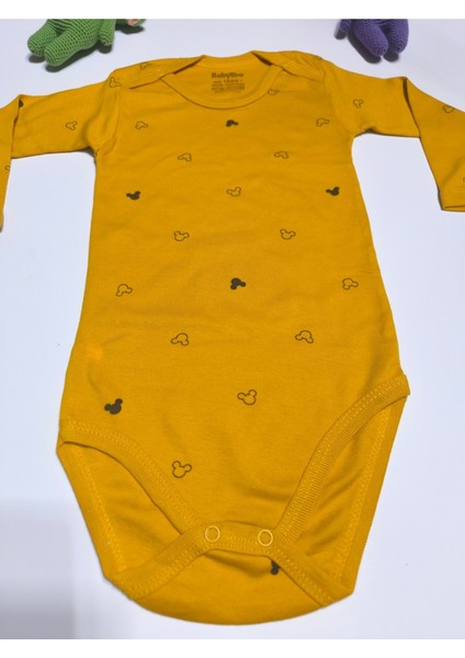 Kız Erkek Çocuk Bebek Uzun Kollu Çıtçıtlı Body-Badi %100 Pamuk 3.5-4-5-6 Yaş