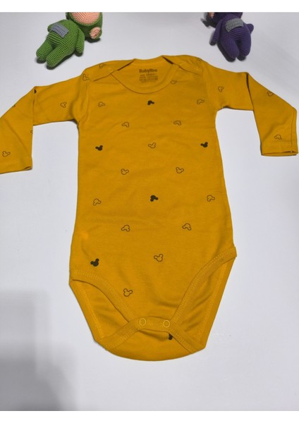 Kız Erkek Çocuk Bebek Uzun Kollu Çıtçıtlı Body-Badi %100 Pamuk 3.5-4-5-6 Yaş