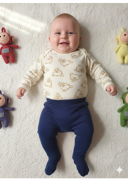 Kız Erkek Çocuk Bebek Uzun Kollu Çıtçıtlı Body-Badi %100 Pamuk 3.5-4-5-6 Yaş