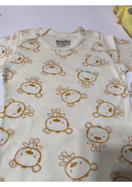 Kız Erkek Çocuk Bebek Uzun Kollu Çıtçıtlı Body-Badi %100 Pamuk 3.5-4-5-6 Yaş fırsatları