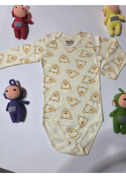 Kız Erkek Çocuk Bebek Uzun Kollu Çıtçıtlı Body-Badi %100 Pamuk 3.5-4-5-6 Yaş