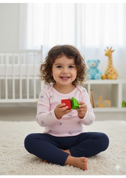 Kız Erkek Çocuk Bebek Uzun Kollu Çıtçıtlı Body-Badi %100 Pamuk 3.5-4-5-6 Yaş