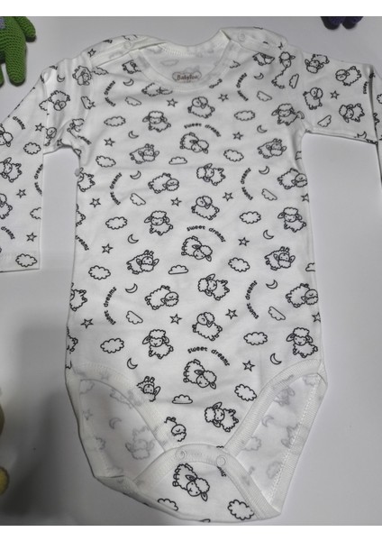 Kız Erkek Çocuk Bebek Uzun Kollu Çıtçıtlı Body-Badi %100 Pamuk 3.5-4-5-6 Yaş fırsatları