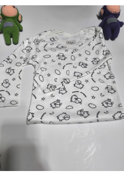 Kız Erkek Çocuk Bebek Uzun Kollu Çıtçıtlı Body-Badi %100 Pamuk 3.5-4-5-6 Yaş