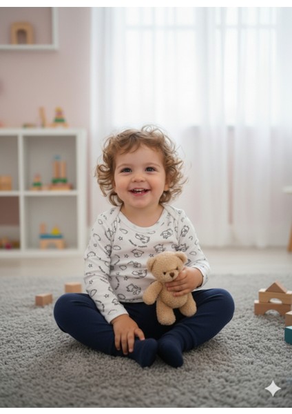 Kız Erkek Çocuk Bebek Uzun Kollu Çıtçıtlı Body-Badi %100 Pamuk 3.5-4-5-6 Yaş