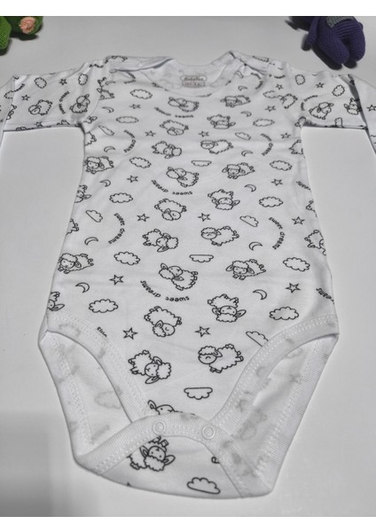 Kız Erkek Çocuk Bebek Uzun Kollu Çıtçıtlı Body-Badi %100 Pamuk 3.5-4-5-6 Yaş fırsatları