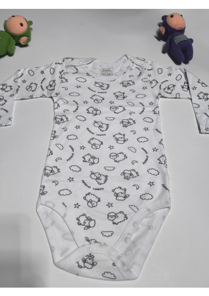 Kız Erkek Çocuk Bebek Uzun Kollu Çıtçıtlı Body-Badi %100 Pamuk 3.5-4-5-6 Yaş