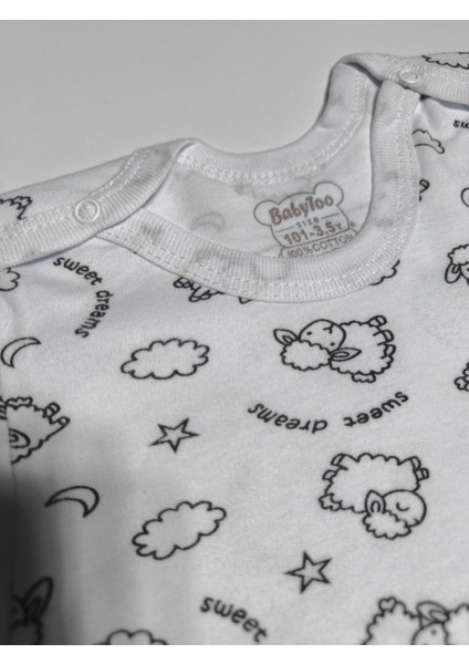 Kız Erkek Çocuk Bebek Uzun Kollu Çıtçıtlı Body-Badi %100 Pamuk 3.5-4-5-6 Yaş