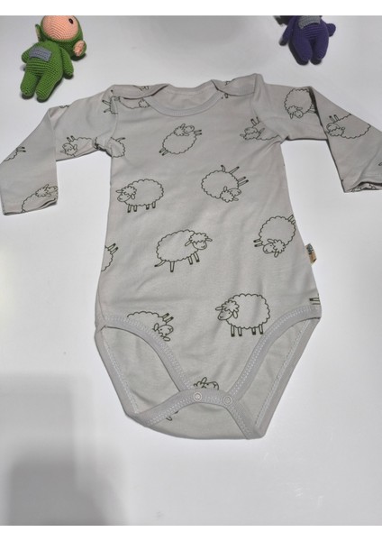 Kız Erkek Çocuk Bebek Uzun Kollu Çıtçıtlı Body-Badi %100 Pamuk 3.5-4-5-6 Yaş