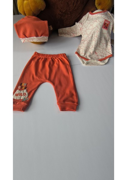 Erkek-Kız Bebek Omuz Genişletmeli Çıtçıtlı Body Pijama Bere Takımı, %100 Pamuk , Modern Tasarım fiyatları