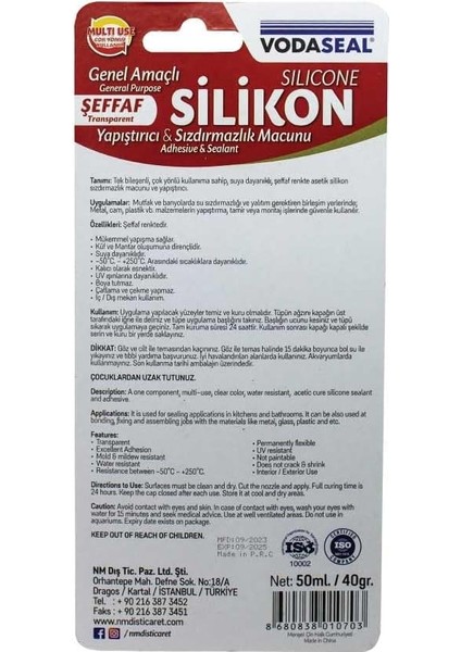 53.01.029 Tüp Silikon, 50G, Şeffaf fırsatları