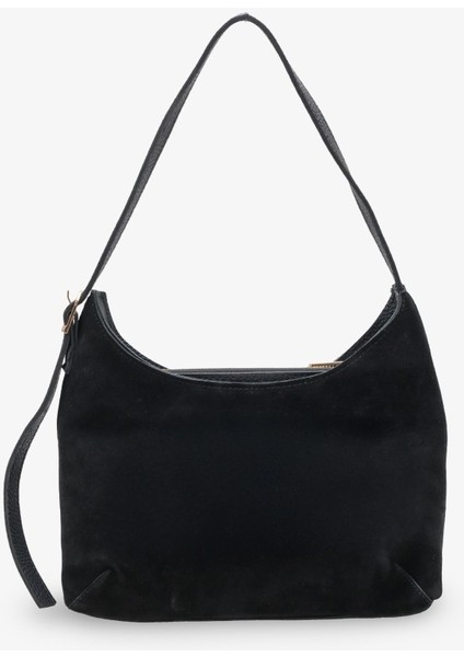 Mivra Kadın Hakiki Deri Günlük Çanta Siyah Süet