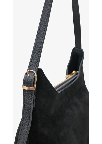 Mivra Kadın Hakiki Deri Günlük Çanta Siyah Süet modelleri
