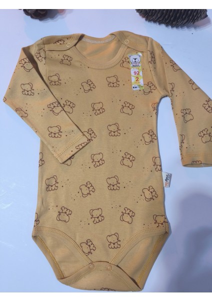 Kız Erkek Çocuk Bebek Uzun Kollu Çıtçıtlı Body-Badi %100 Pamuk 1-2-3-4-5-6 Yaş