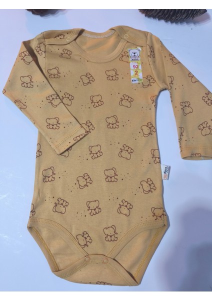 Kız Erkek Çocuk Bebek Uzun Kollu Çıtçıtlı Body-Badi %100 Pamuk 1-2-3-4-5-6 Yaş