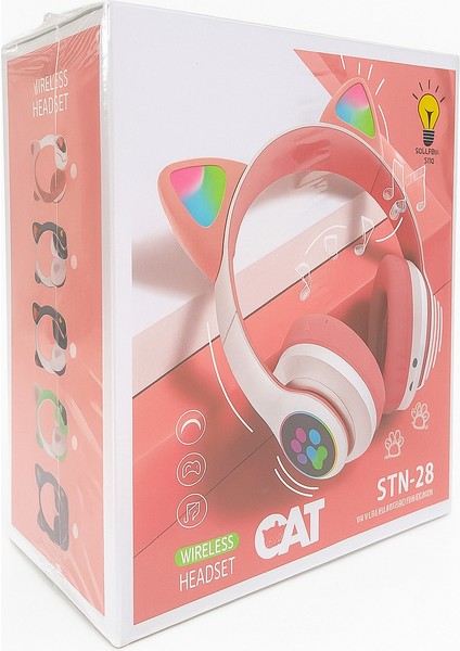 Stn-28 Kablosuz Kedi Kulaklık – LED Işıklı, Mikrofonlu, Şık Tasarım, Oyun ve Müzik Için Mükemmel fiyatları