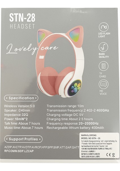 Stn-28 Kablosuz Kedi Kulaklık – LED Işıklı, Mikrofonlu, Şık Tasarım, Oyun ve Müzik Için Mükemmel indirimleri