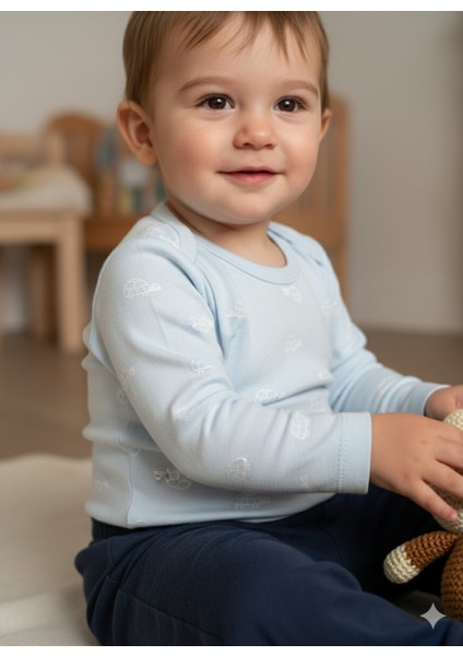 Kız Erkek Çocuk Bebek Uzun Kollu Çıtçıtlı Body-Badi %100 Pamuk 3.5-4-5-6 Yaş