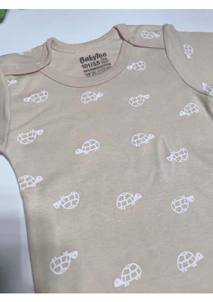 Kız Erkek Çocuk Bebek Uzun Kollu Çıtçıtlı Body-Badi %100 Pamuk 3.5-4-5-6 Yaş