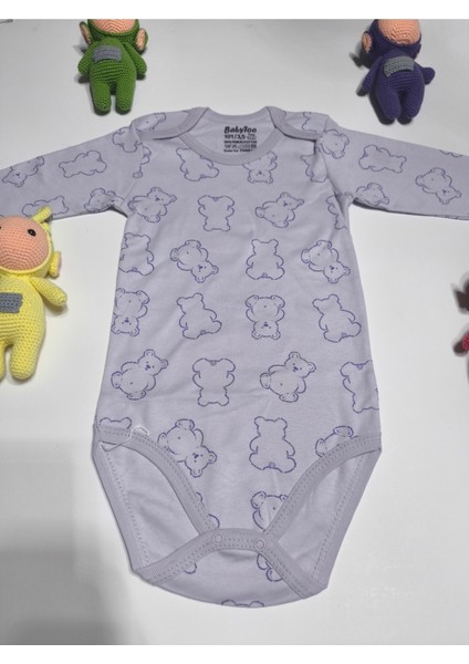 Kız Erkek Çocuk Bebek Uzun Kollu Çıtçıtlı Body-Badi %100 Pamuk 3.5-4-5-6 Yaş